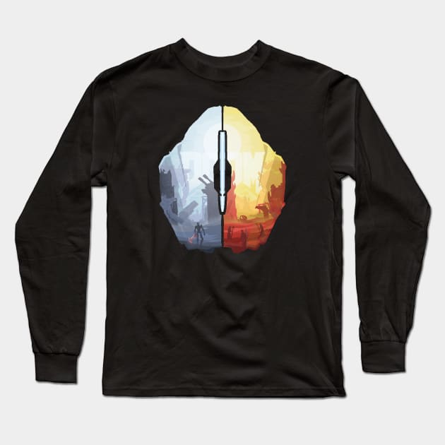 Humanity vs Hell:Doom Eternal Long Sleeve T-Shirt by Vertei